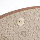 Christian Dior Honeycomb Canvas Shoulder Bag PVC Beige Gold Auth ep16823-21