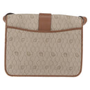Christian Dior Honeycomb Canvas Shoulder Bag PVC Beige Gold Auth ep16823-3