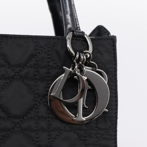Christian Dior Canage Shoulder Bag Nylon Black Silver Auth ep16826A