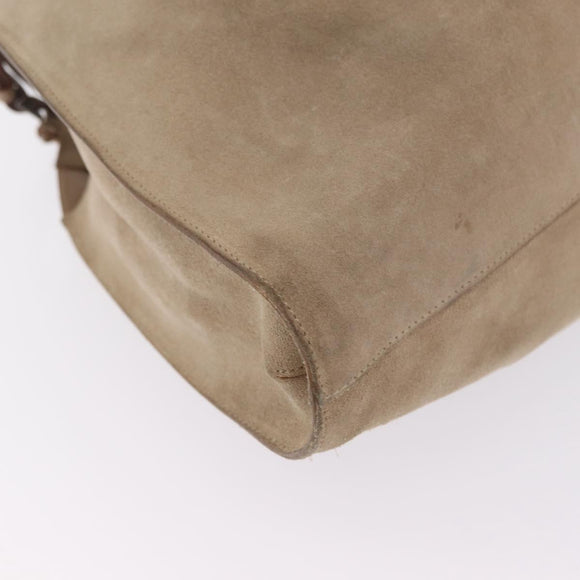 GUCCI Hand Bag Suede Beige 76554 Auth ep16831