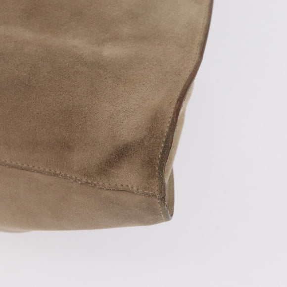 GUCCI Hand Bag Suede Beige 76554 Auth ep16831