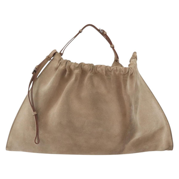 GUCCI Hand Bag Suede Beige 76554 Auth ep16831