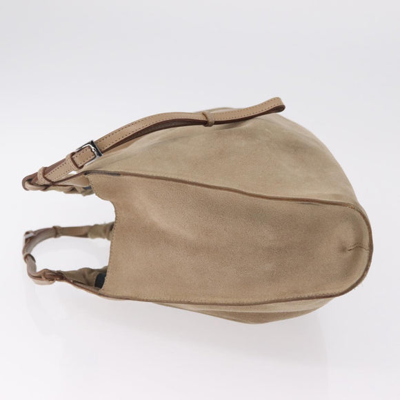 GUCCI Hand Bag Suede Beige 76554 Auth ep16831