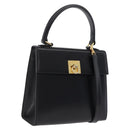 CELINE Hand Bag Leather 2way Black Gold Auth ep16836V-1