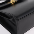 CELINE Hand Bag Leather 2way Black Gold Auth ep16836V-12