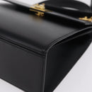 CELINE Hand Bag Leather 2way Black Gold Auth ep16836V-13