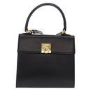 CELINE Hand Bag Leather 2way Black Gold Auth ep16836V-2