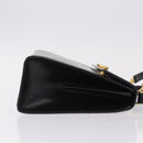 CELINE Hand Bag Leather 2way Black Gold Auth ep16836V-4