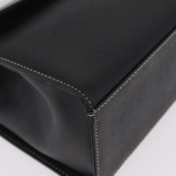Burberrys Hand Bag Leather Black Gold Auth ep16840A