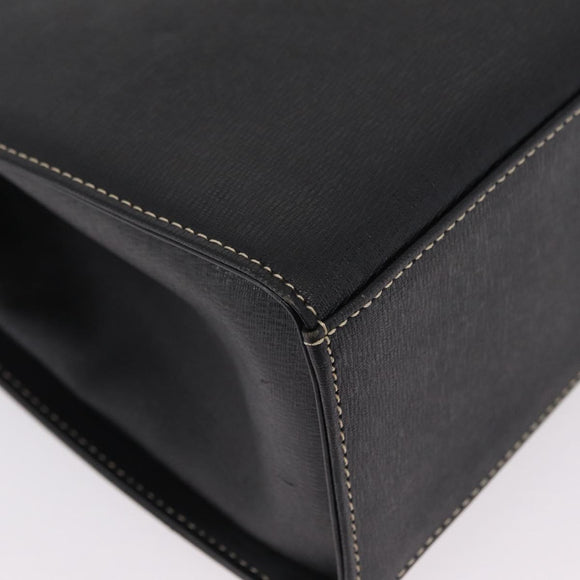 Burberrys Hand Bag Leather Black Gold Auth ep16840A