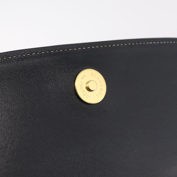 Burberrys Hand Bag Leather Black Gold Auth ep16840A