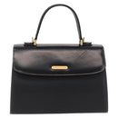 Burberrys Hand Bag Leather Black Gold Auth ep16840A-13