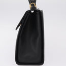 Burberrys Hand Bag Leather Black Gold Auth ep16840A-4