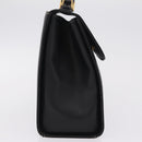 Burberrys Hand Bag Leather Black Gold Auth ep16840A-5