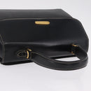 Burberrys Hand Bag Leather Black Gold Auth ep16840A-7