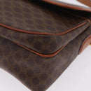 CELINE Macadam Canvas Shoulder Bag PVC Leather Brown Gold Auth ep16848A-17