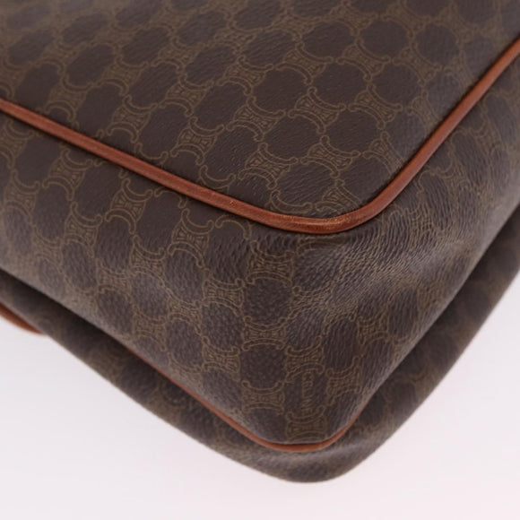 CELINE Macadam Canvas Shoulder Bag PVC Leather Brown Gold Auth ep16848A