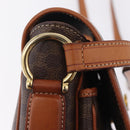 CELINE Macadam Canvas Shoulder Bag PVC Leather Brown Gold Auth ep16848A-9