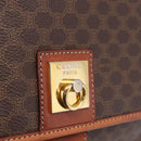 CELINE Macadam Canvas Shoulder Bag PVC Leather Brown Gold Auth ep16848A-20