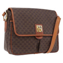 CELINE Macadam Canvas Shoulder Bag PVC Leather Brown Gold Auth ep16848A-1