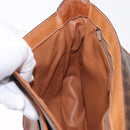 CELINE Macadam Canvas Shoulder Bag PVC Leather Brown Gold Auth ep16848A-24