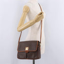 CELINE Macadam Canvas Shoulder Bag PVC Leather Brown Gold Auth ep16848A-28