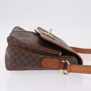 CELINE Macadam Canvas Shoulder Bag PVC Leather Brown Gold Auth ep16848A-3