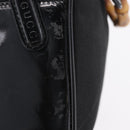 GUCCI Bamboo Hand Bag Nylon Black Silver 000 0538 Auth ep16850-15