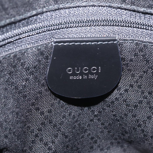 GUCCI Bamboo Hand Bag Nylon Black Silver 000 0538 Auth ep16850
