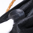 GUCCI Bamboo Hand Bag Nylon Black Silver 000 0538 Auth ep16850-22