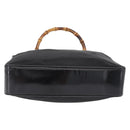 GUCCI Bamboo Hand Bag Nylon Black Silver 000 0538 Auth ep16850-9