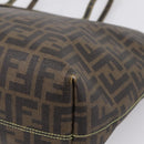 FENDI Zucca Canvas Tote Bag PVC Brown Black 8BH198 Auth ep16852-13