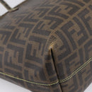 FENDI Zucca Canvas Tote Bag PVC Brown Black 8BH198 Auth ep16852-14