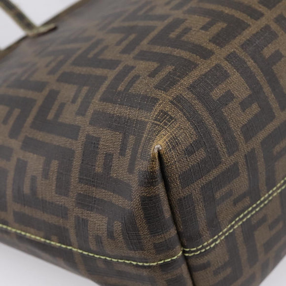 FENDI Zucca Canvas Tote Bag PVC Brown Black 8BH198 Auth ep16852