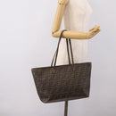FENDI Zucca Canvas Tote Bag PVC Brown Black 8BH198 Auth ep16852-23
