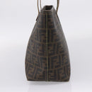 FENDI Zucca Canvas Tote Bag PVC Brown Black 8BH198 Auth ep16852-4