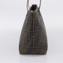 FENDI Zucca Canvas Tote Bag PVC Brown Black 8BH198 Auth ep16852-5