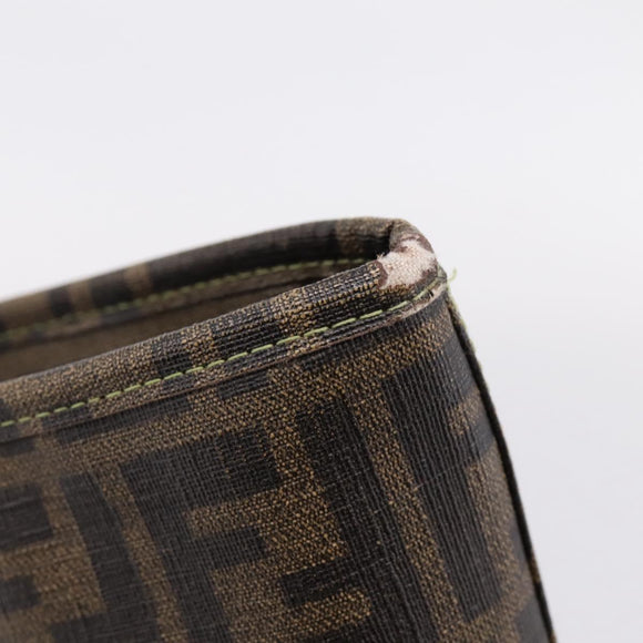 FENDI Zucca Canvas Tote Bag PVC Brown Black 8BH198 Auth ep16852