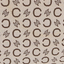 CELINE C Macadam Canvas Hand Bag White Gold Auth ep16854A-3