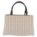 CELINE C Macadam Canvas Hand Bag White Gold Auth ep16854A-4