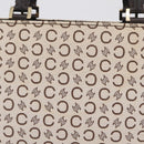 CELINE C Macadam Canvas Hand Bag White Gold Auth ep16854A-5