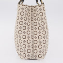 CELINE C Macadam Canvas Hand Bag White Gold Auth ep16854A-6