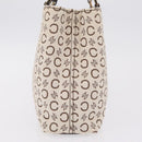 CELINE C Macadam Canvas Hand Bag White Gold Auth ep16854A-7