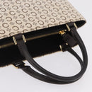 CELINE C Macadam Canvas Hand Bag White Gold Auth ep16854A-9