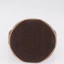 HERMES Sakso PM Hand Bag Canvas Brown Silver Auth ep16856-10