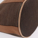 HERMES Sakso PM Hand Bag Canvas Brown Silver Auth ep16856-11