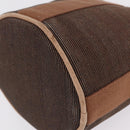 HERMES Sakso PM Hand Bag Canvas Brown Silver Auth ep16856-12