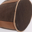 HERMES Sakso PM Hand Bag Canvas Brown Silver Auth ep16856-13