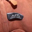 HERMES Sakso PM Hand Bag Canvas Brown Silver Auth ep16856-16