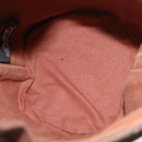 HERMES Sakso PM Hand Bag Canvas Brown Silver Auth ep16856-17